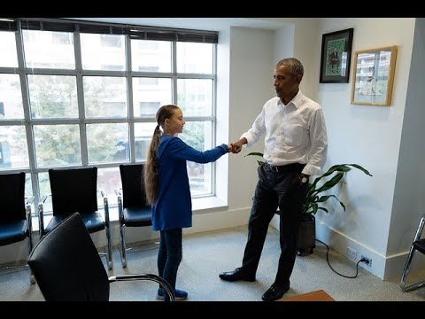 Se när Obama möter Greta Thunberg igen